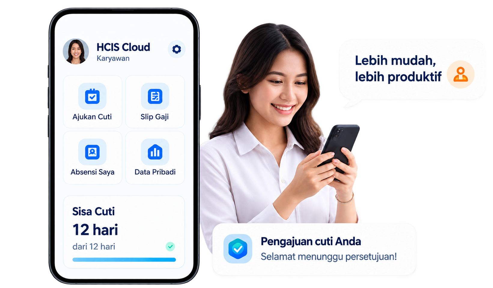 Karyawan menggunakan Employee Self Service
